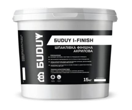 Шпаклівка Buduy фінішна акрилова I-Finish (15кг)