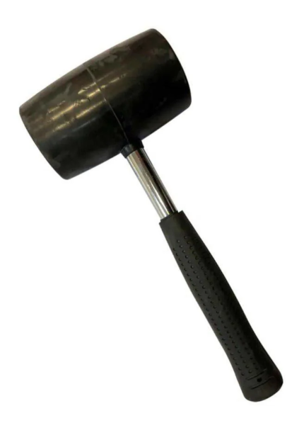 Киянка гумова, діаметр 90 мм, 1250 г (чорна гума), металева ручка