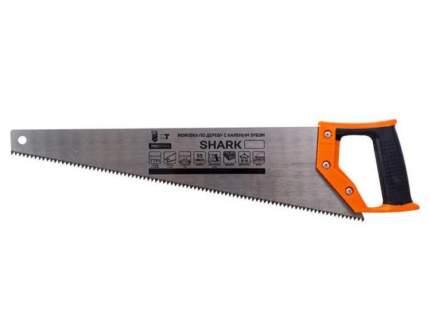 Ножівка по дереву "SHARK" з гартованим зубом 400 мм, 7 зубів на 1 дюйм, двостороннє заточення, прогу