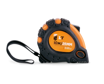 Рулетка магнітна, PROSERIES, 10м*25мм з прогумованим корпусом, 3 стопора полотна