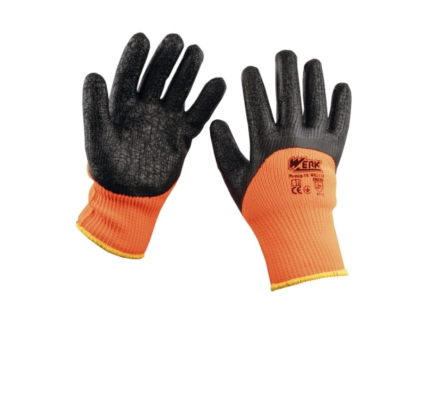Рукавички Werk поліестер помаранчеві з чорн.лат.покр. утеплені