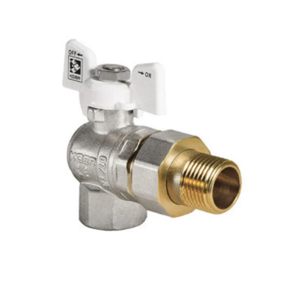 KOER KR Кран кульовий з американкою кутовий 228.W - 3/4" WHITE