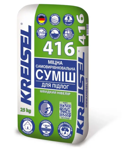 416 KREISEL Суміш швидка міцна самовирівнювальна для підлоги 1-100мм, 25МПа, 25кг