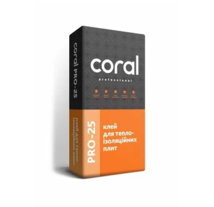 Coral PRO-25 Клей для теплоізоляційних плит, 25кг