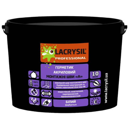 Герметик LACRYSIL акриловий для монтажних швів "А" 1,2кг