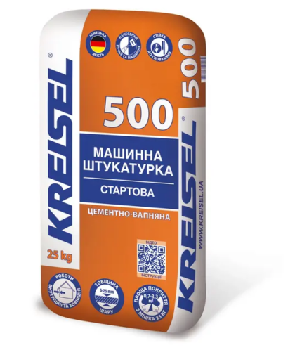 500 KREISEL Цементно-вапняна штукатурка машинного нанесення 25 кг