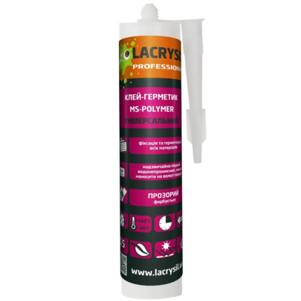 Клей-герметик LACRYSIL МС-Полімер прозорий 0,28кг
