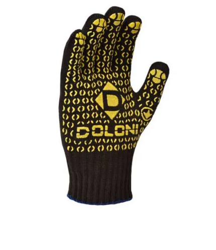 Рукавички Долоні трикотаж чорні з ПВХ Універсал 10кл