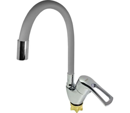 Zegor змішувач для кухні дж. сил. СІРИЙ гус.+СІРИЙ корпус