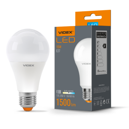 Лампа Videx LED A65e, 15W, E27, 4100K, 220V (VL-A65e-15274)