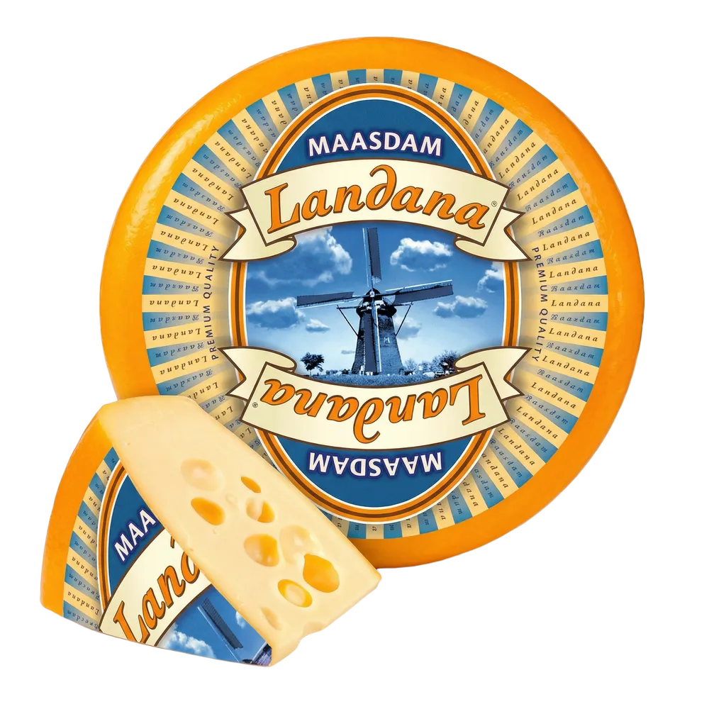 dlr5332 Сир Landana Maasdam, 12 кг 45% - Зображення 1